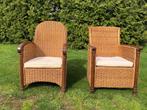 Rieten fauteuiltjes, Huis en Inrichting, Fauteuils, Riet of Rotan, Minder dan 75 cm, Gebruikt, 50 tot 75 cm