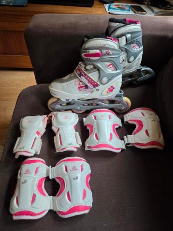 Nijdam Skeelerset roze/wit, maat 34-37 beschikbaar voor biedingen