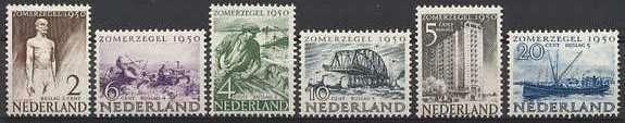 Nederland NVPH nr 550/5 ongebruikt Zomerzegels 1950, Postzegels en Munten, Postzegels | Nederland, Postfris, Na 1940, Verzenden