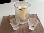 Set : Windlicht met bijbehorende theelichten, Overige kleuren, Aardewerk of Porselein, Ophalen of Verzenden, Zo goed als nieuw