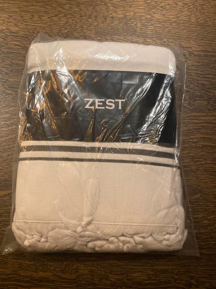 GAEVE Zest Hamamdoek Wit/Grijs 90x170 cm, Huis en Inrichting, Badkamer | Badtextiel en Accessoires, Nieuw, Handdoek, Wit, Ophalen of Verzenden