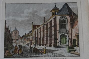 LEEUWARDEN WESTER-KERK handgekleurde kopergravure 1790 GW2 beschikbaar voor biedingen