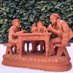 terra cotta beeldje Grasso tableau kaartspelers vintage, Antiek en Kunst, Antiek | Keramiek en Aardewerk, Ophalen of Verzenden