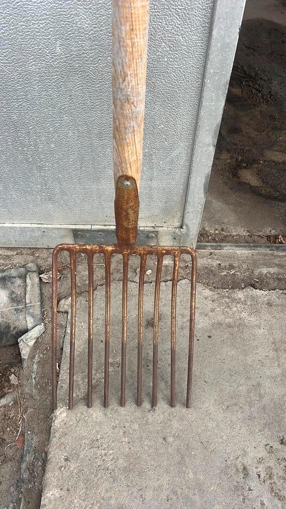 Stevige 9-tands vork, Tuin en Terras, Hand-tuingereedschap, Gebruikt, Vork, Ophalen