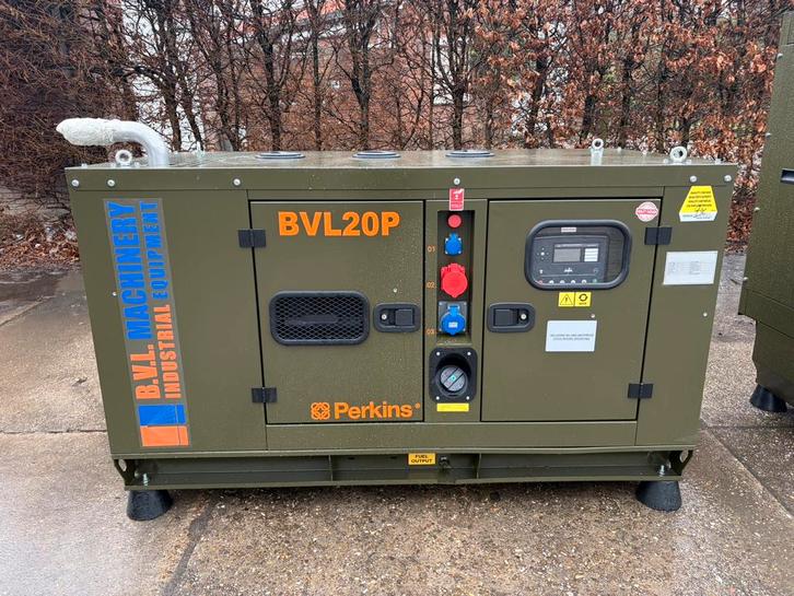 Perkins 20 kVA ARMY Mecc Alte noodstroom aggregaat, Doe-het-zelf en Verbouw, Aggregaten, Zo goed als nieuw, Dieselolie, Verzenden