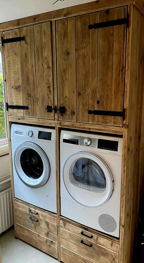 Wasmachine droger ombouw verhoger Witgoedkast Echt Hout, Huis en Inrichting, Keuken | Keukenelementen, Nieuw, 200 cm of meer, 100 tot 150 cm