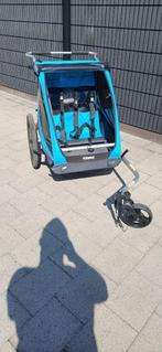 -50% Fietskar Thule Coaster XT dubbelzits incl kinderhangmat, Fietsen en Brommers, Fietsaccessoires | Aanhangers en Karren, Opvouwbaar