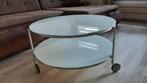 Ikea Strind salontafel met glas – in goede staat, Huis en Inrichting, Tafels | Salontafels, Ophalen, Gebruikt, 50 tot 100 cm, Rond