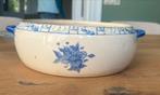 Oude Gien Schaal met Blauwe Bloemen en vogels, Antiek en Kunst, Antiek | Keramiek en Aardewerk, Ophalen of Verzenden