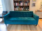 Fijne bank, ruim 2m breed, petrol/turquoise/blauw, Ophalen, Gebruikt, Driepersoons, 75 tot 100 cm