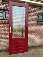 Hardhouten achterdeur 82,5x211,5cm., Doe-het-zelf en Verbouw, Ophalen, 80 tot 100 cm, 200 tot 215 cm, Glas