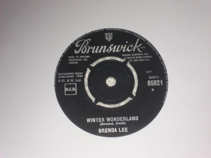 Brenda Lee   Winter Wonderland    UK   Kerst Orgineel, Cd's en Dvd's, Vinyl Singles, Zo goed als nieuw, Single, Pop, Ophalen of Verzenden