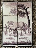 Antieke Delfts blauw tegelplateau - set van 6 tegels, Antiek en Kunst, Antiek | Wandborden en Tegels, Ophalen