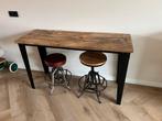 Mango houten side table met krukjes #loods 5, Huis en Inrichting, Tafels | Sidetables, Ophalen, 100 tot 150 cm, Zo goed als nieuw