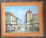 Olieverfschilderij Parijse straatscène van BURNETT., Antiek en Kunst, Kunst | Schilderijen | Klassiek, Ophalen