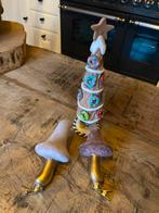 Kerstdecoratie: kerstboom en paddestoel ornamenten, Diversen, Kerst, Ophalen of Verzenden, Zo goed als nieuw