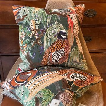 Engelse SET kussens Mulberry Home Game Birds velvet beschikbaar voor biedingen