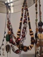 Mooie kettingen met houten kralen, aardse kleuren.., Sieraden, Tassen en Uiterlijk, Antieke sieraden, Ophalen of Verzenden, Overige materialen