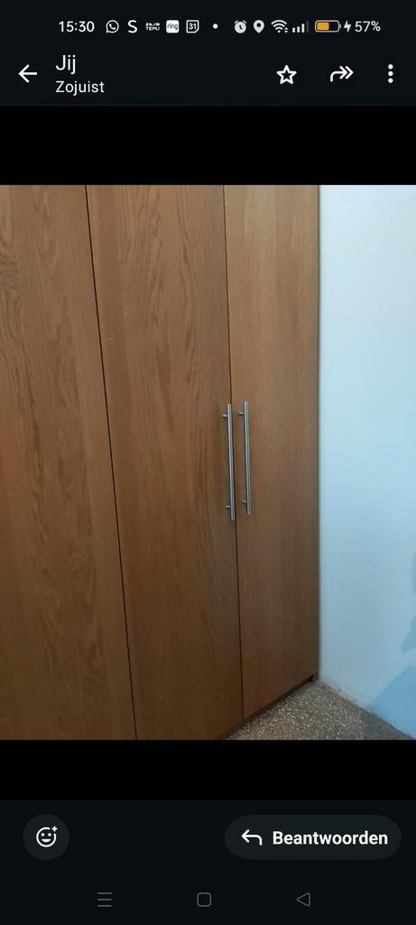 Gezocht: eiken pax 2.37 hoog, 50 breed, 58 diep, Huis en Inrichting, Kasten | Kledingkasten, Zo goed als nieuw, 200 cm of meer