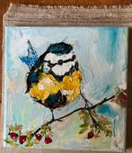 Vogel ~ Pimpelmees ~ kleintje kunst ~ atelier, Huis en Inrichting, Ophalen of Verzenden, Nieuw, Schilderij, Minder dan 50 cm
