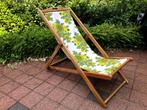 2x strandstoel met vintage motief, Tuin en Terras, Tuinstoelen, Ophalen, Gebruikt, Hout, Stapelbaar