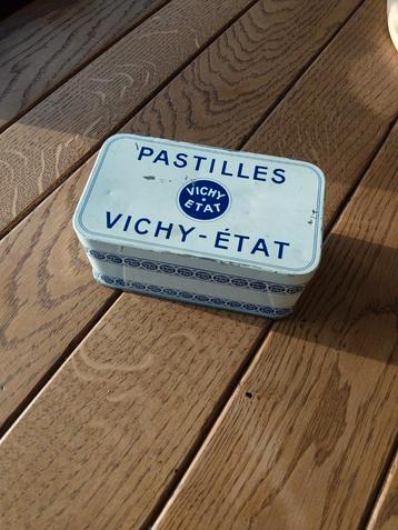 Vintage Vichy-État Pastilles Blik beschikbaar voor biedingen