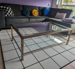 Glazen Salontafel Goud, Ophalen, 100 tot 150 cm, 50 tot 100 cm, Zo goed als nieuw