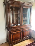 vitrinekast - buffetkast Louis Philippe met verlichting, Ophalen, 200 cm of meer, 150 tot 200 cm, Zo goed als nieuw