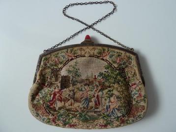 Antiek Weens tasje fijnste petit point met zilver + carneool beschikbaar voor biedingen