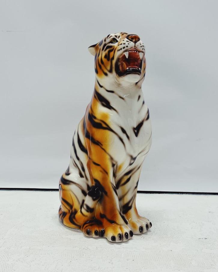 Tijger Beeld Keramiek, Verzamelen, Beelden en Beeldjes, Nieuw, Dier, Ophalen of Verzenden