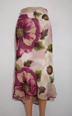 Rok met bloemendessin van 100% zijde van Cedosce, Verzenden, Zo goed als nieuw, Maat 36 (S), Overige kleuren
