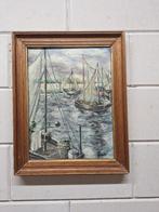 Havengezicht met Zeilboten, Antiek en Kunst, Ophalen of Verzenden