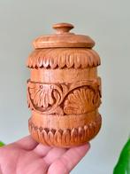 Vintage handgemaakt houten potje doosje pennenbakje, Antiek en Kunst, Ophalen of Verzenden