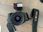 MINOLTA CAMERA, ZOOMLENS en FLITSER in tas - WD014, Waddinxveen, Gebruikt, Minolta, Spiegelreflex