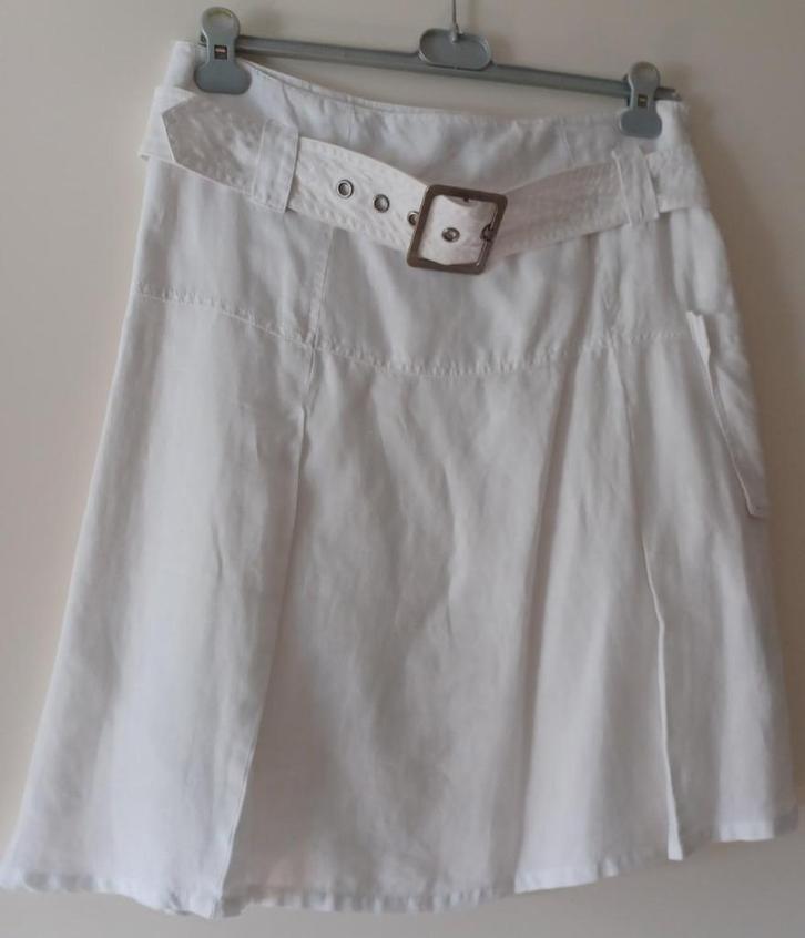 Dames Rok-Wit, Kleding | Dames, Rokken, Zo goed als nieuw, Maat 42/44 (L), Wit, Onder de knie, Ophalen of Verzenden