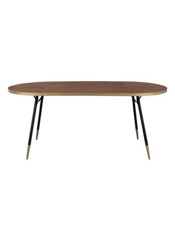 Eettafel ronde hoeken, fineer blad, metalen poten 180x90 cm beschikbaar voor biedingen