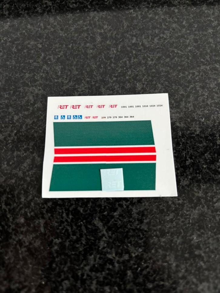 Decals transfer logo set RET Rotterdam groen ov bus 1:87 H0, Hobby en Vrije tijd, Modelauto's | 1:87, Nieuw, Overige merken, Verzenden