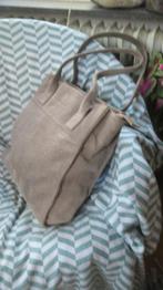 District, grijze suede leren tas, shopper, 33x32x8cm, Verzenden, Zo goed als nieuw, Grijs, Shopper