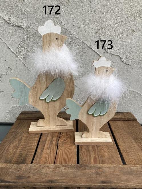 HOUT DECO PASEN 172-173 GROTE en MIDDEL KIP NIEUW, Diversen, Pasen, Nieuw, Ophalen of Verzenden