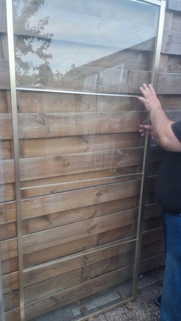Inloopdouchewand lichtgoud 80x200cm, Doe-het-zelf en Verbouw, Glas en Ramen, Nieuw, Glasplaat, 160 cm of meer, 80 tot 120 cm, Ophalen of Verzenden