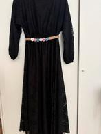 Zwarte kanten jurk met lange mouwen, Maat 38/40 (M), Zwart, Ophalen of Verzenden, Zo goed als nieuw