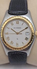 BUCHERER Q Quartz . Swiss, Sieraden, Tassen en Uiterlijk, Horloges | Heren, Ophalen of Verzenden, Zo goed als nieuw, Leer, Overige merken