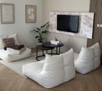 3x boucle teddy zitzakken creme, Huis en Inrichting, Ophalen, Gebruikt, Wit, Zitzakstoel