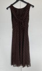 Maat: XS / Bruin jurkje met witte stippen - polkadots, Bruin, Ophalen of Verzenden, Knielengte, Maat 34 (XS) of kleiner