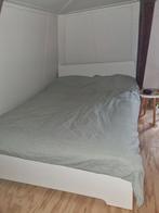 Bedframe Ikea Malm incl lattenbodem, Ophalen, Gebruikt, Wit, 140 cm