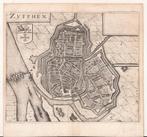Zutphen Plattegrond Guicciardini Blaeu 1634, Antiek en Kunst, Kunst | Etsen en Gravures, Ophalen of Verzenden