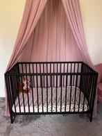 Puck Ledikant Raw Beuken Mat Zwart  60x120 incl Matras, Ophalen, Gebruikt, Ledikant