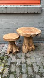 Houten tafeltjes, Ophalen, Zo goed als nieuw, Rond, Hout
