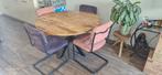 Ronde eettafel inclusief 5 stoelen te koop, Huis en Inrichting, Ophalen, Gebruikt
