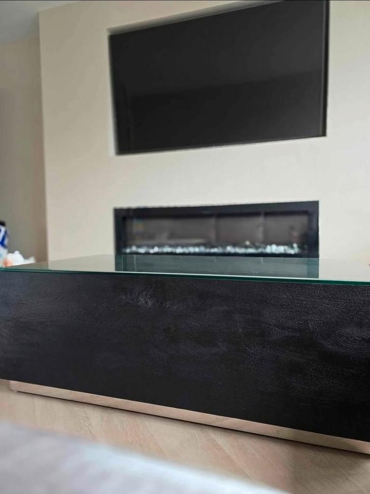 Bloktafel visgraat, Huis en Inrichting, Tafels | Salontafels, Zo goed als nieuw, Minder dan 50 cm, Rechthoekig, Ophalen of Verzenden